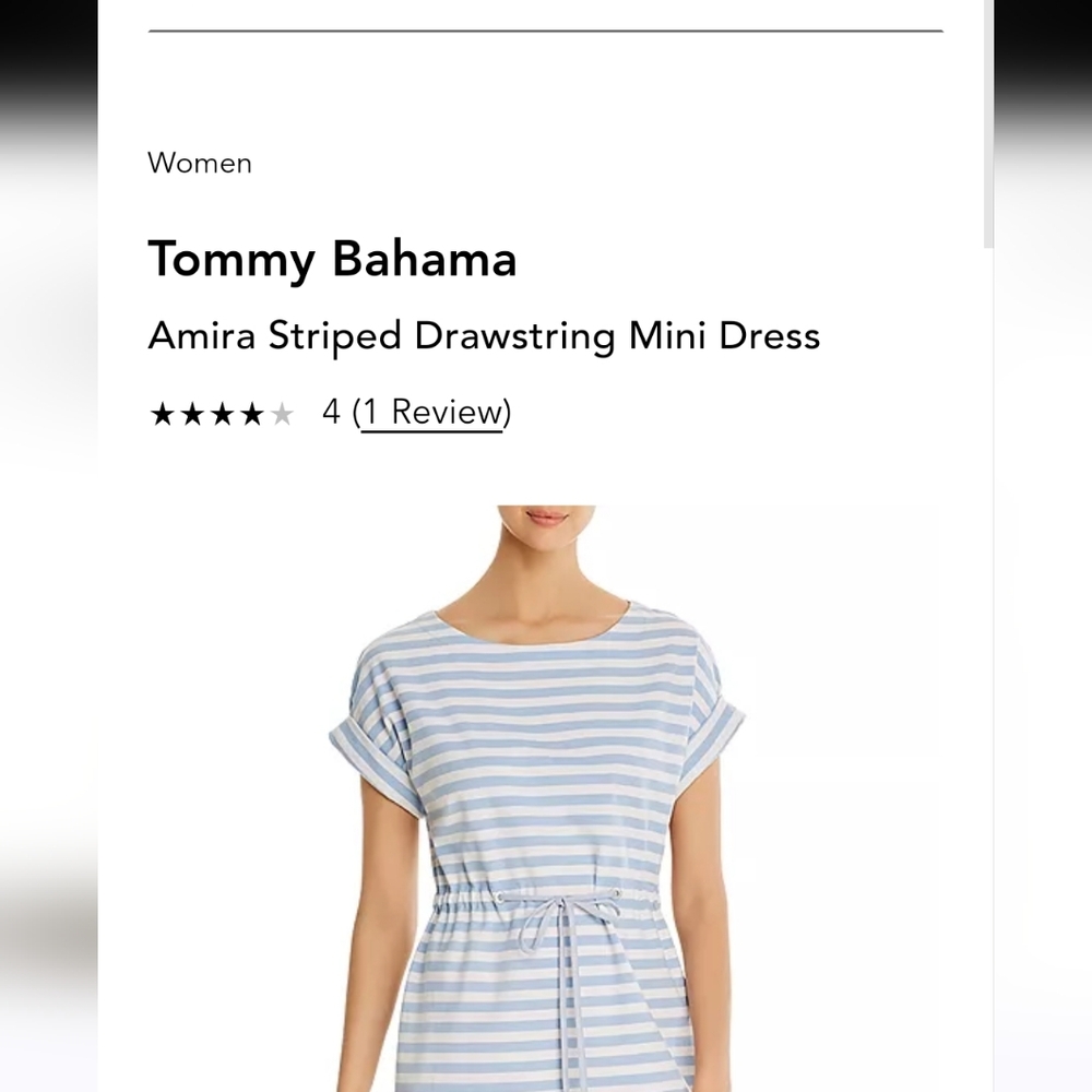 Tommy Bahama Amira striped drawstring mini dress size large